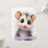 Opossum Birthday Card Karte (Vorderseite/Rückseite Beispiel)