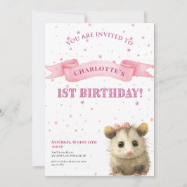 Opossum Birthday Invitation • 1st Birthday Save The Date