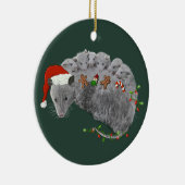 Opossum Christmas Baby Possum in Lights ummantelt Keramik Ornament (Rechts)
