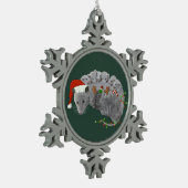 Opossum Christmas Baby Possum in Lights ummantelt Schneeflocken Zinn-Ornament (Links)