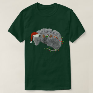 Opossum Christmas Baby Possum in Lights ummantelt T-Shirt