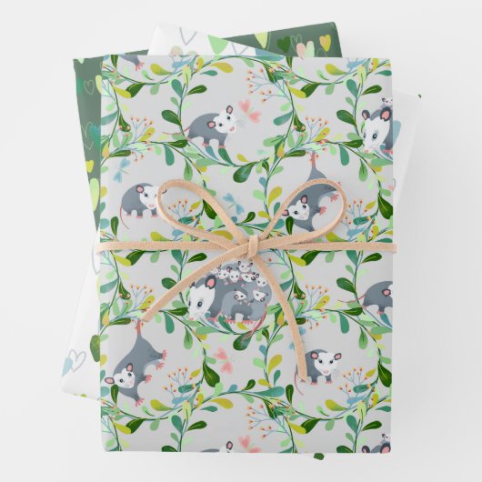 Opossum Circles Geschenkpapier Wrapping Set Wrappi (Beispiel)