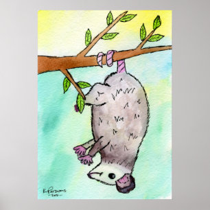 Opossum Danglin Poster