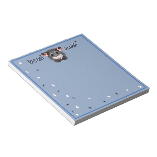 Opossum Dead Inside Ghosts und Skulls Notebook Notizblock (angewinkelt)
