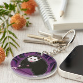 Opossum Design Akryllischer Schlüsselanhänger Rund (Vorderseite rechts)