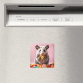 Opossum Eating Gummy Sweeties Magnet (In Situ (Geschirrspüler))