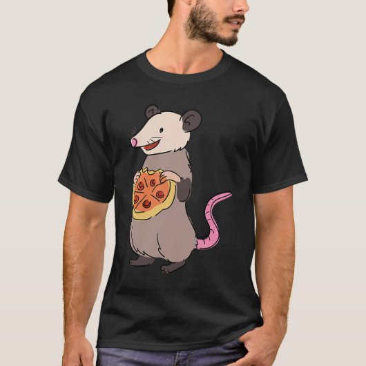 Opossum Eating Pizza Fast Food Rodent Niedlich For T-Shirt (Vorderseite)