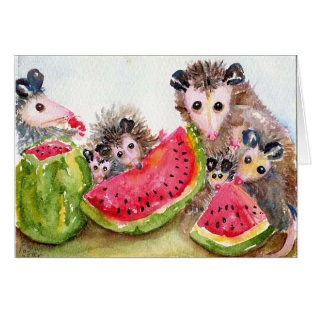 Opossum-Familien-Picknick (Vorderseite (Horizontal))