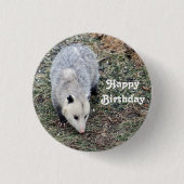 Opossum Foto Geburtstag Button (Vorderseite)