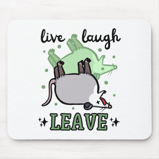 Opossum Funny Live Laugh Verließ Dunkler Spaß Poss Mousepad (Vorne)