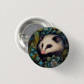 Opossum im Knopf Klammern Button (Vorne & Hinten)