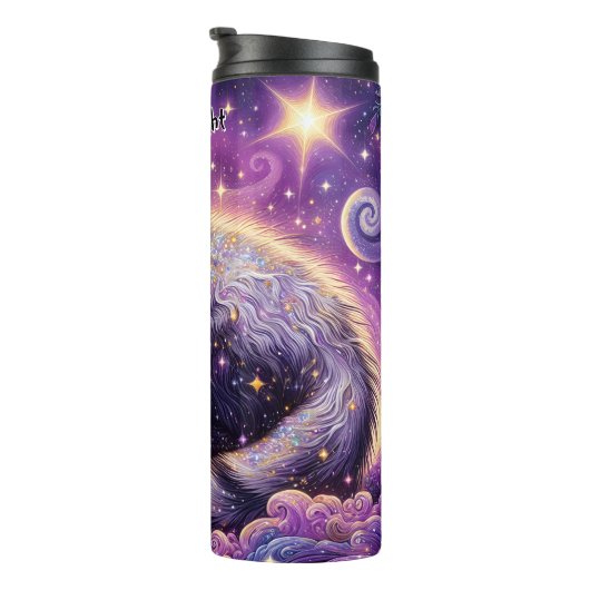 Opossum im Lila Traum Thermosbecher (Nach rechts gedreht)