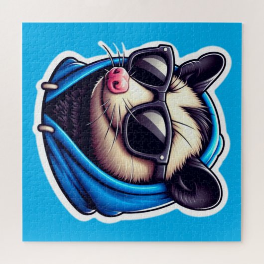 OPOSSUM IN BLAUEN HOODIE 2 PUZZLE (Horizontal)