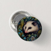 Opossum in den Brombeeren Knopf Button (Vorne & Hinten)