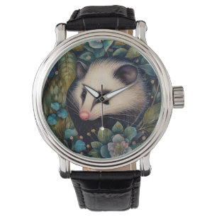 Opossum in der Bläserschau Armbanduhr