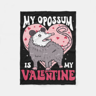 Opossum ist mein Valentinsliebhaber Herz Opossum V Fleecedecke