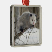 Opossum-Liebe Silbernes Ornament (Rechts)