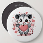 Opossum-Liebe und Freundschaft Süßes Tier Herz Des Button (Vorne & Hinten)