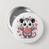 Opossum-Liebe und Freundschaft Süßes Tier Herz Des Button (Vorne & Hinten)