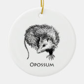 Opossum (Linie Kunst) Keramikornament (Vorne)