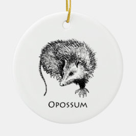 Opossum (Linie Kunst) Keramikornament