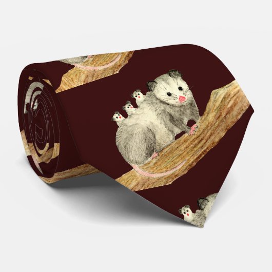 Opossum-Mama Krawatte (Gerollt)