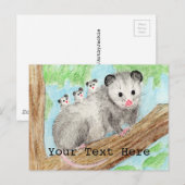 Opossum-Mama Postkarte (Vorne/Hinten)