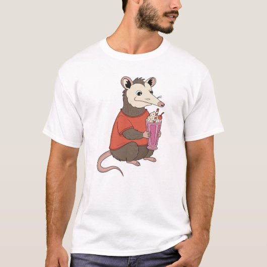 Opossum Milkshake Delight T-Shirt (Vorderseite)
