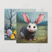 Opossum mit Kaninchenohren Feiertagskarte (Vorne/Hinten)