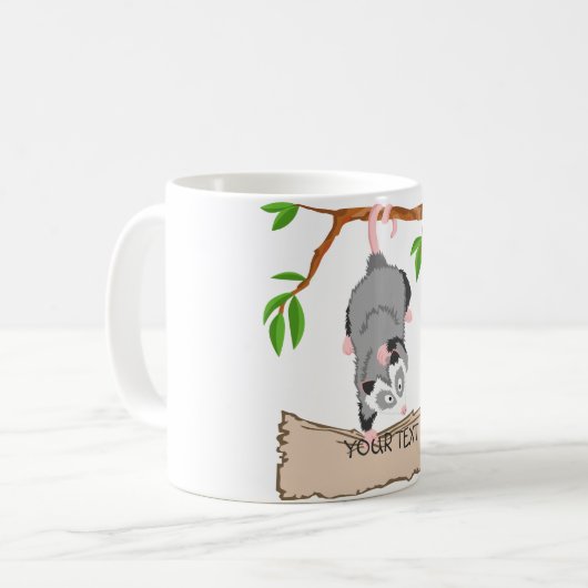Opossum mit Zeichen Kaffeetasse (Vorderseite Links)