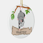 Opossum mit Zeichen Keramik Ornament (Rechts)