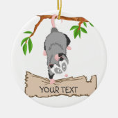 Opossum mit Zeichen Keramik Ornament (Vorne)