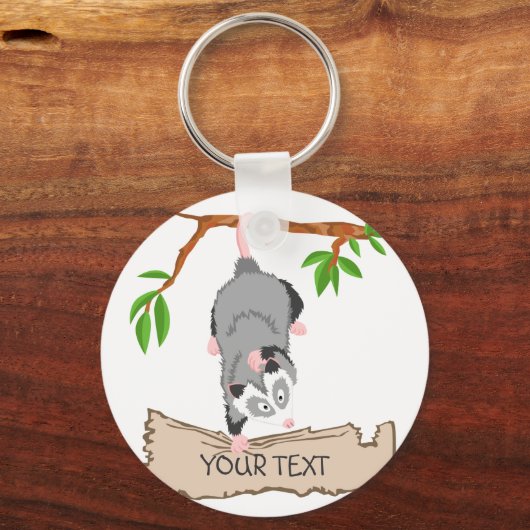 Opossum mit Zeichen Schlüsselanhänger (Vorderseite)