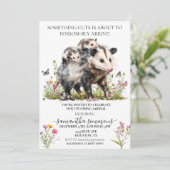 Opossum Niedlich Mama Baby Dusche Einladung (Stehend Vorderseite)