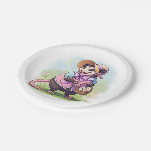 Opossum Pappteller (Schrägansicht)