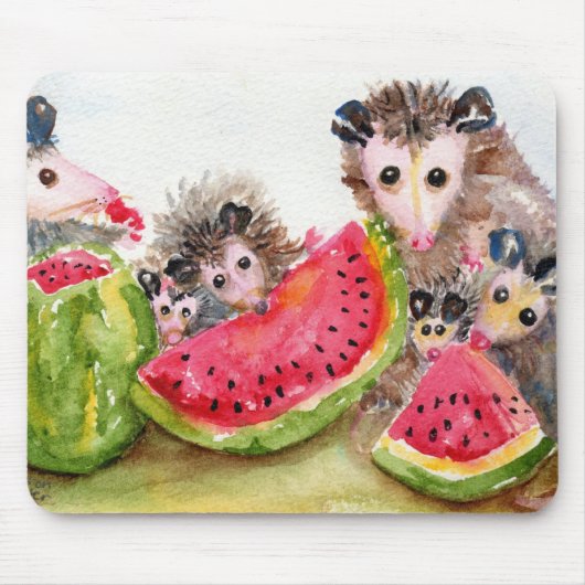 Opossum-Picknick Mousepad (Vorne)
