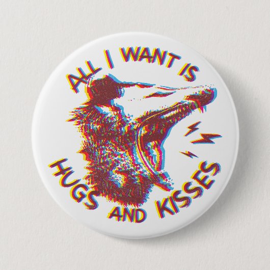 Opossum Possum für die Liebe Button (Vorderseite)