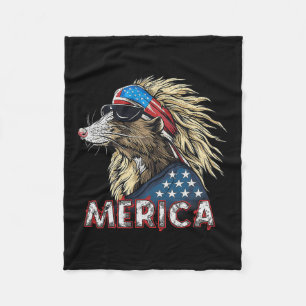 Opossum Possum - Patriotische USA 4. Juli Amerika Fleecedecke