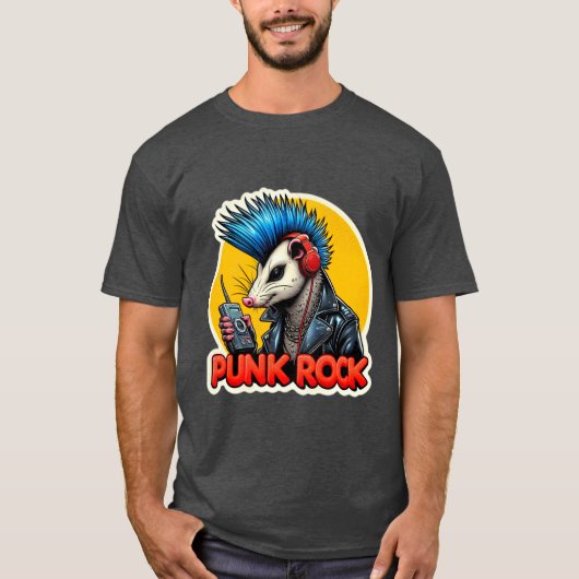 OPOSSUM PUNK ROCK BLAU 2 T-Shirt (Vorderseite)