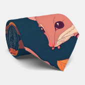 Opossum Retro Personalisiertes Muster Krawatte (Gerollt)