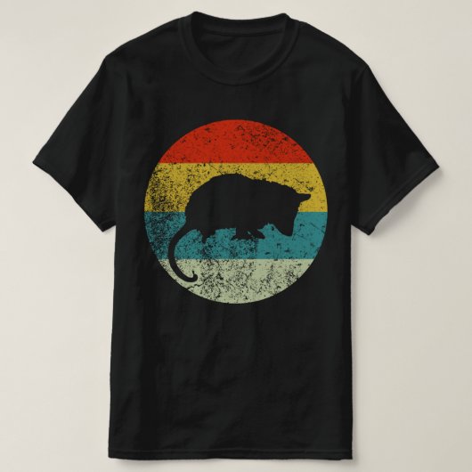 Opossum Retro Vintage Silhouette 70er T-Shirt (Design vorne)