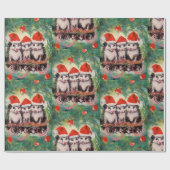 Opossum Santas Wrapping Paper Geschenkpapier (Flach)