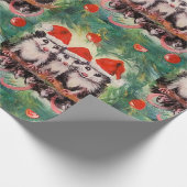 Opossum Santas Wrapping Paper Geschenkpapier (Ecke)