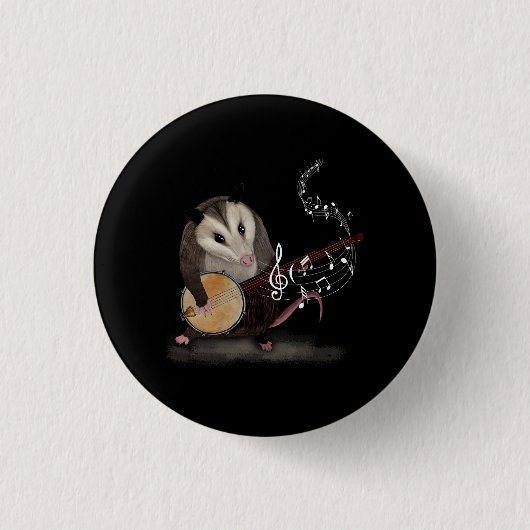 Opossum Spielen Banjo Gitarre Possum Live Weird Tr Button (Vorderseite)