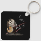 Opossum Spielen Banjo Gitarre Possum Live Weird Tr Schlüsselanhänger (Rückseite)