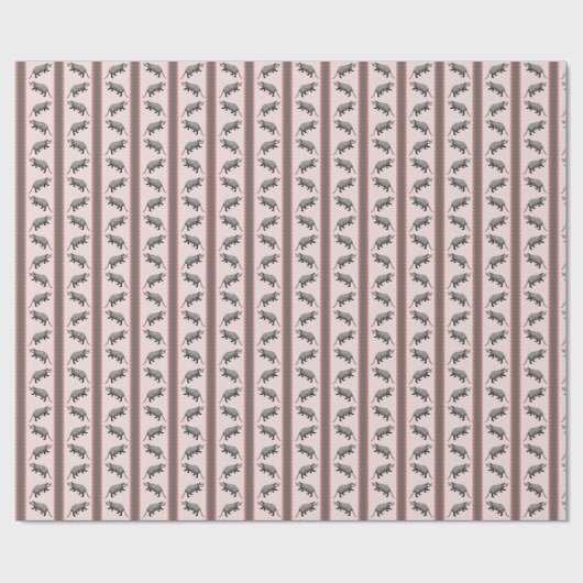 Opossum Stripe  Geschenkpapier (Flach)