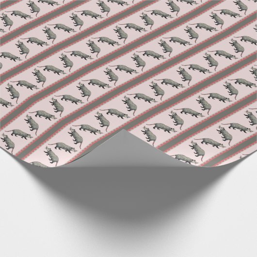 Opossum Stripe  Geschenkpapier (Ecke)