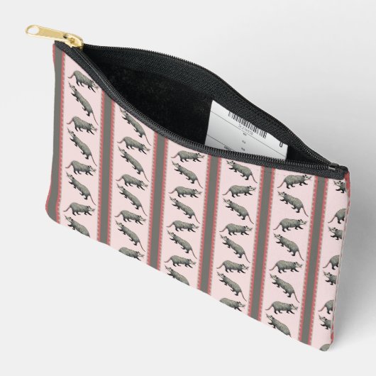 Opossum Stripe Zipper Pouch Zubehörtasche (Offen)