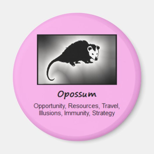Opossum Totem Animal Spirit Magnet (Vorne)