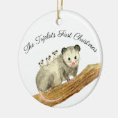 Opossum-Triplets Keramik Ornament (Links)